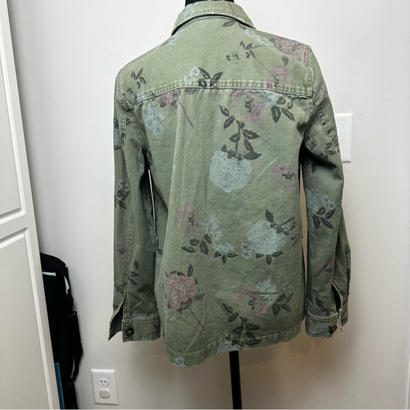 Lucky Brand Green Floral Utility Chore Jacket Women’s Size Small - Picture 4 of 9